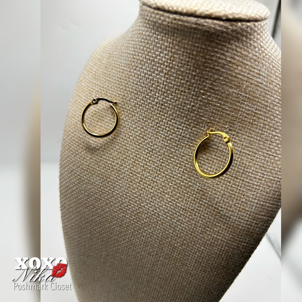 Gold Stainless Steel Hoop Earrings